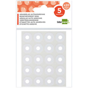 LIDERPAPEL ARANDELA ADHESIVA BLANCA 5x20-PACK 42986